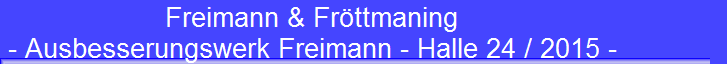 Freimann & Frttmaning 
 - Ausbesserungswerk Freimann - Halle 24 / 2015 -
